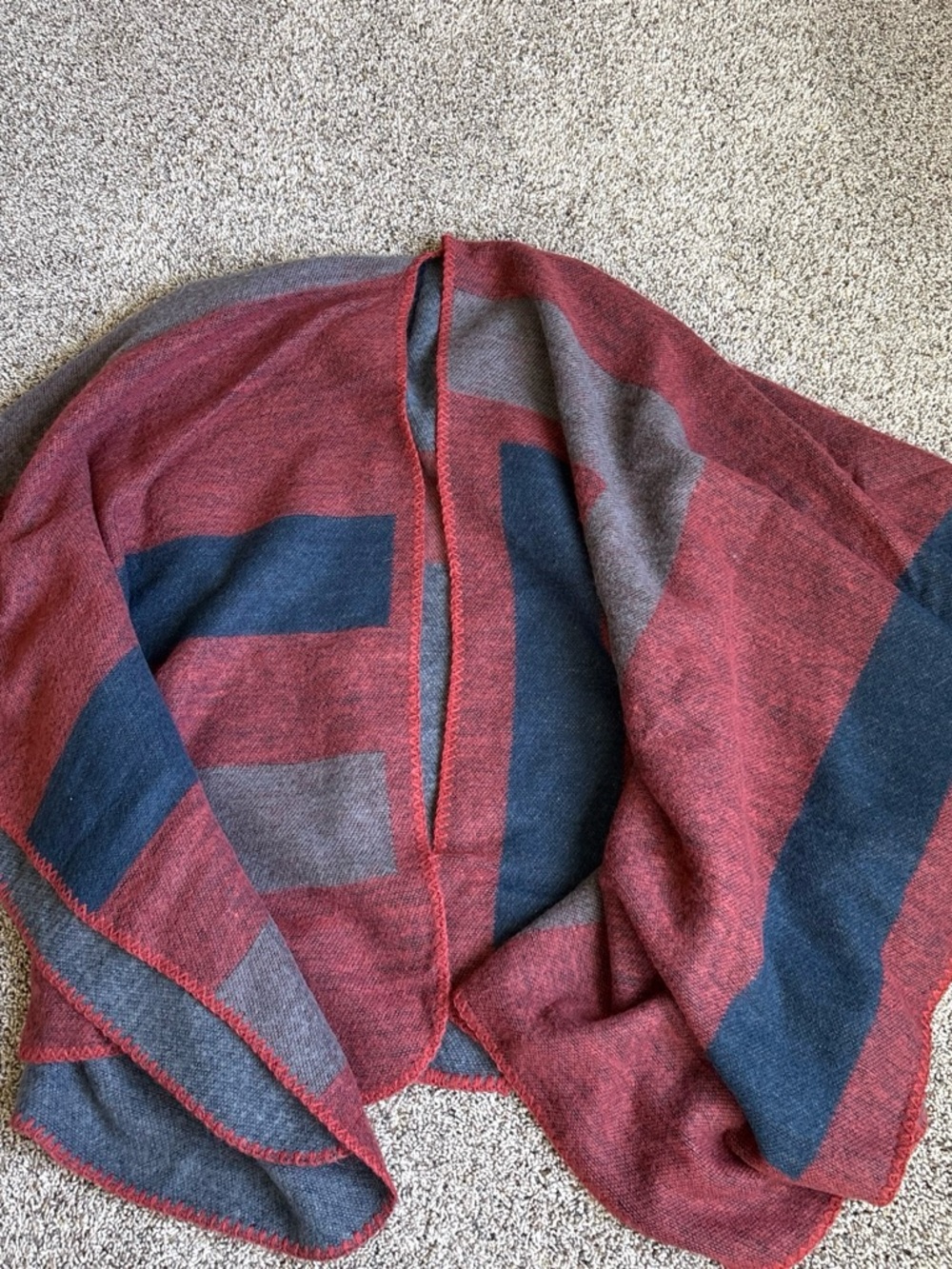 BB Dakota Red and Navy Stripe Cape